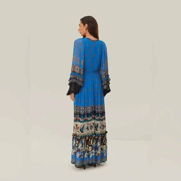 FARM Rio Blue Ainika Tiles Maxi Dress - Picture 6 of 16